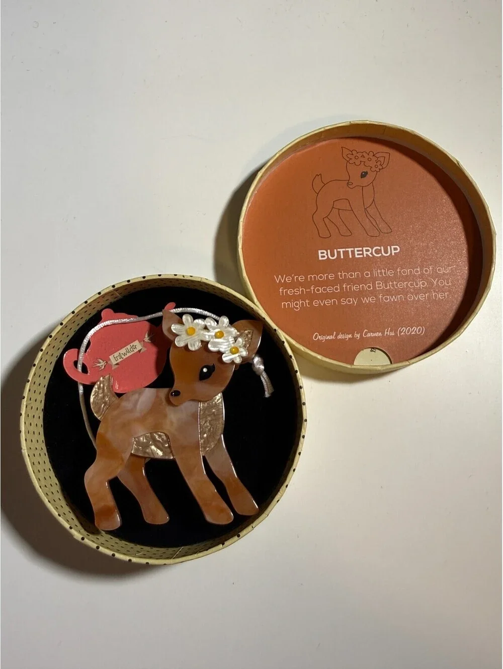 Buttercup Brooch - Erstwilder Easter Parade Flower Doe Deer Fawn Spring Pin Cute